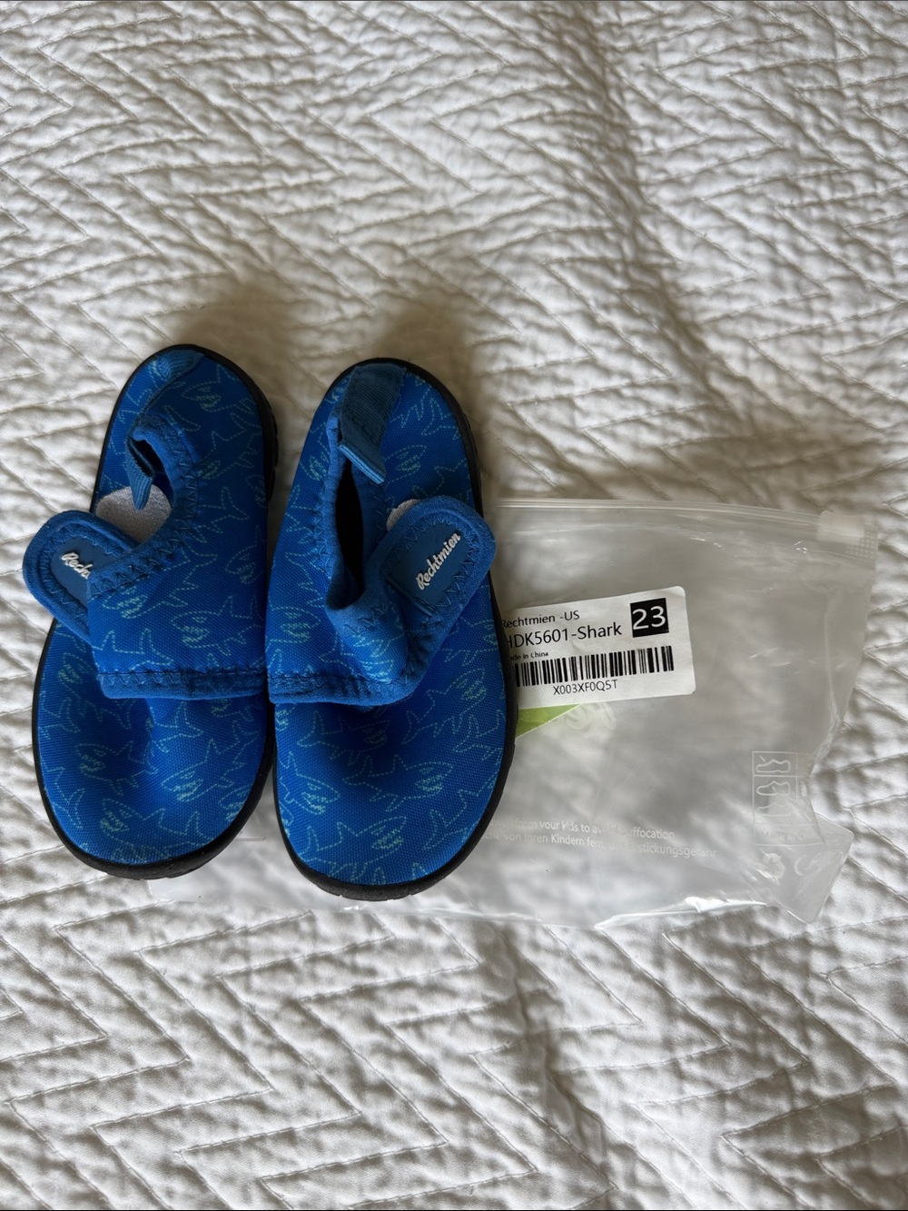 Robeez Royal Blue Shark-Print Water Shoes